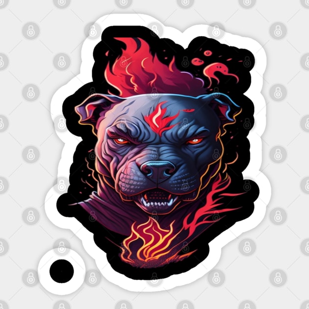 warier pitbull dog Sticker by sukhendu.12